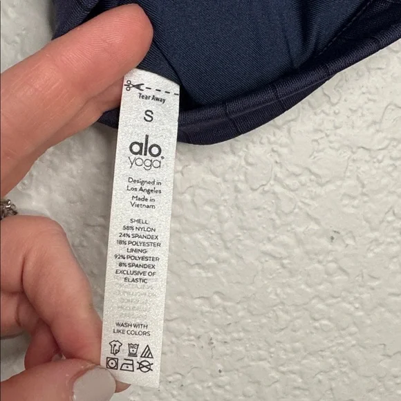 Alo Yoga Pinstripe Jaquard Captive Sports Bra Size Small Like New Low Impact - Picture 4 of 4